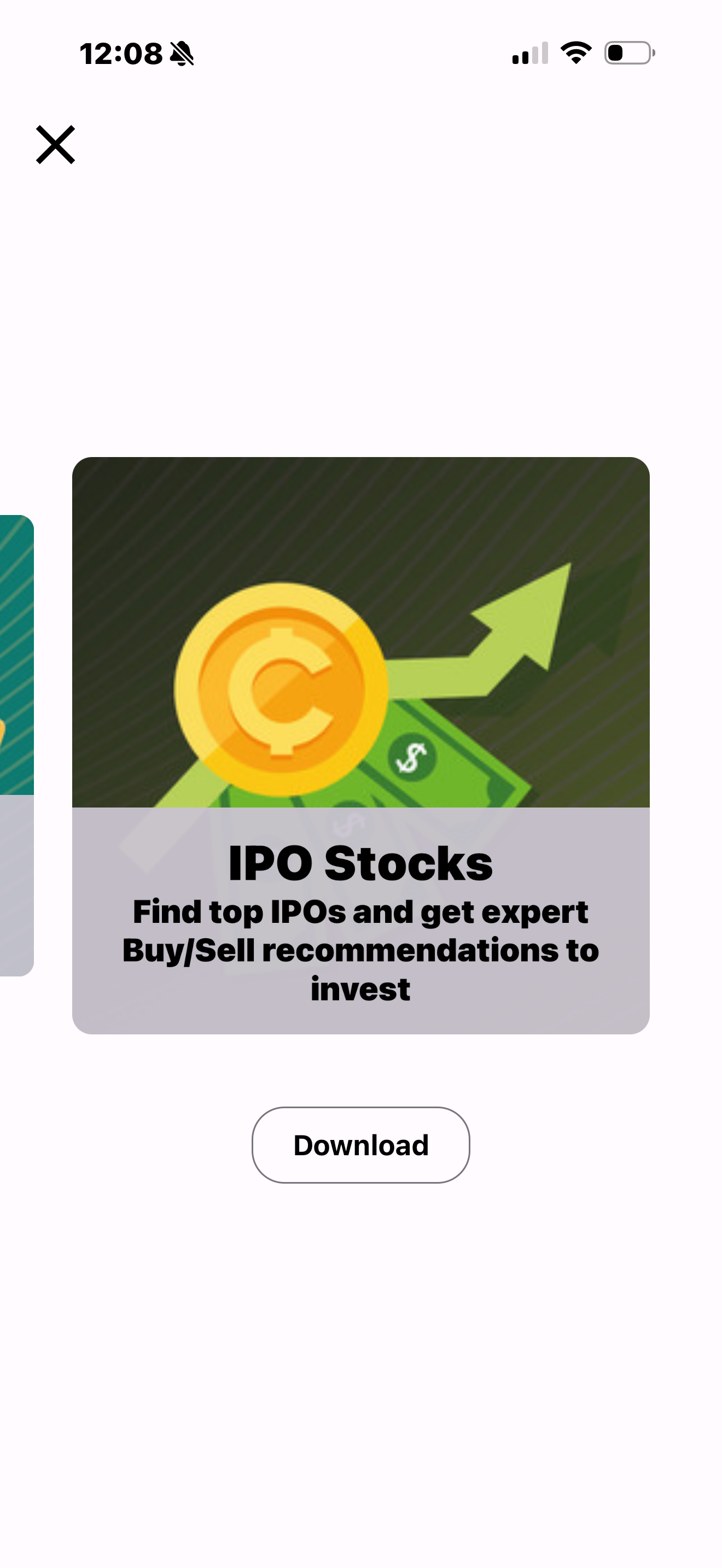 Our Apps carousel showing IPO Stocks